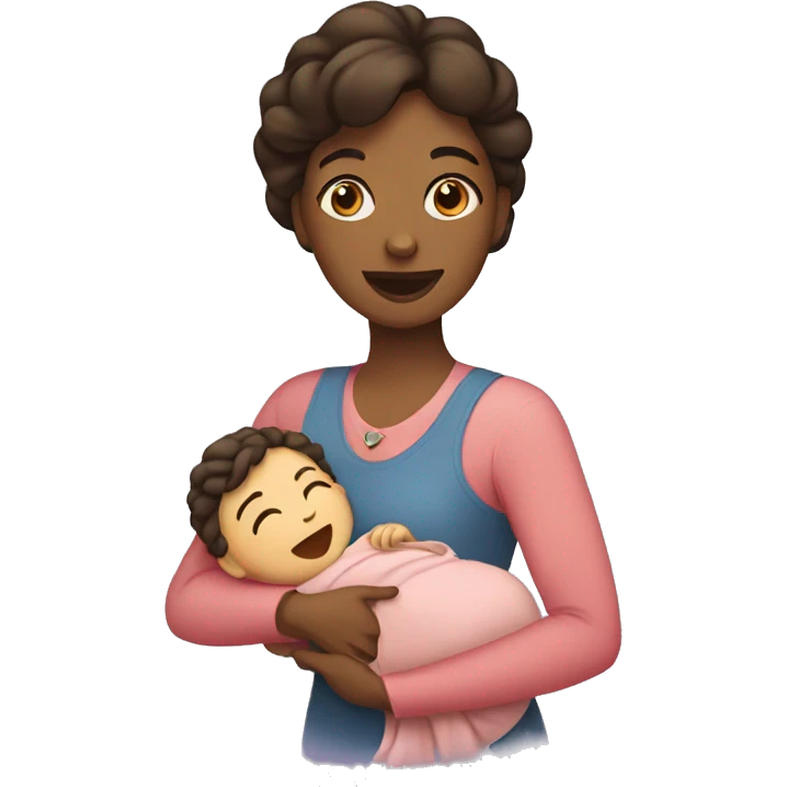 Mom holding baby  emoji