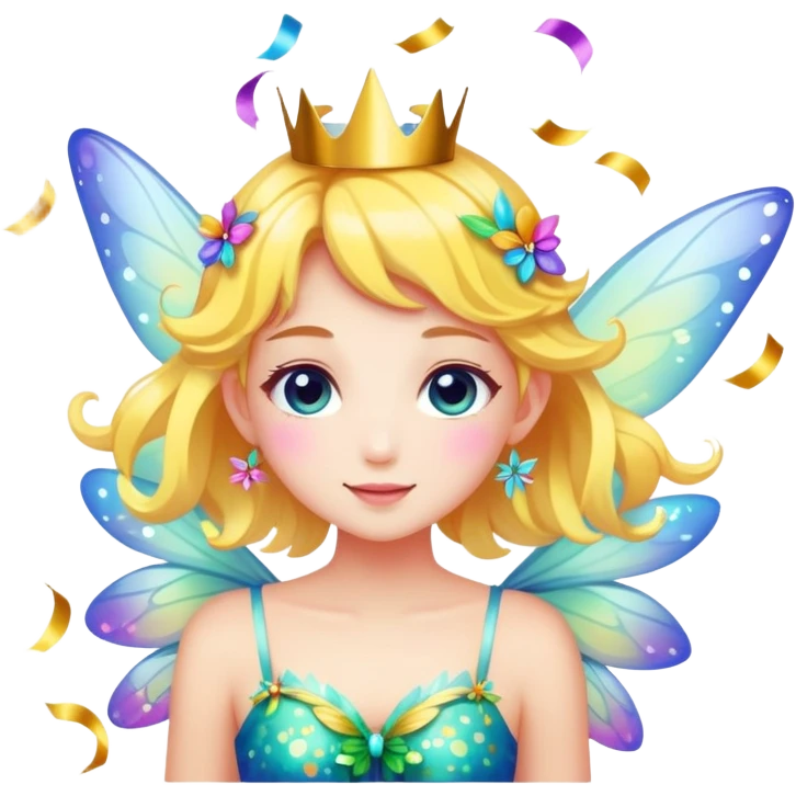 Beautiful Birthday Confetti fairy emoji