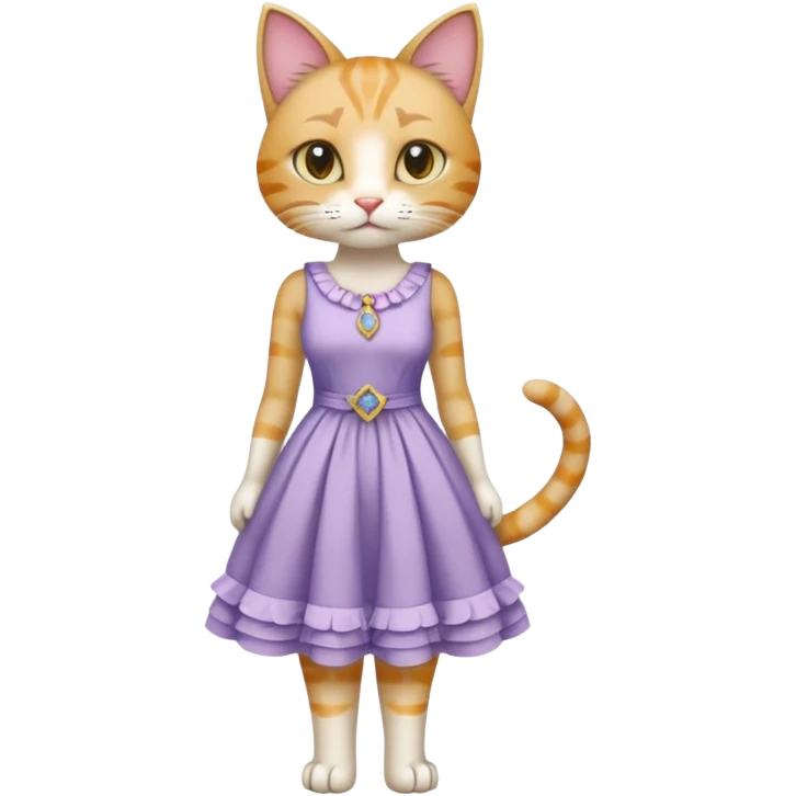 Naked anthro cat female full body emoji