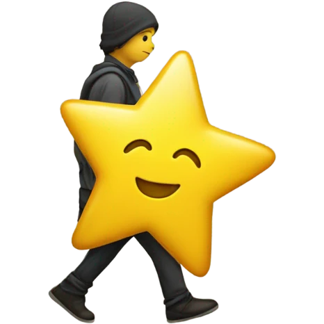 A walking yellow star emoji