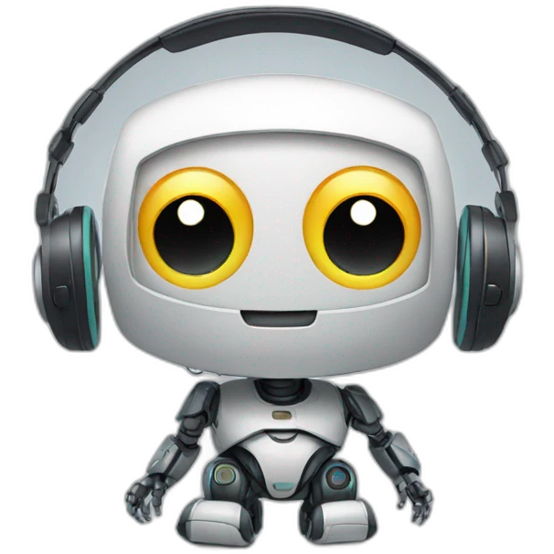 Cute Robot with headphones  emoji