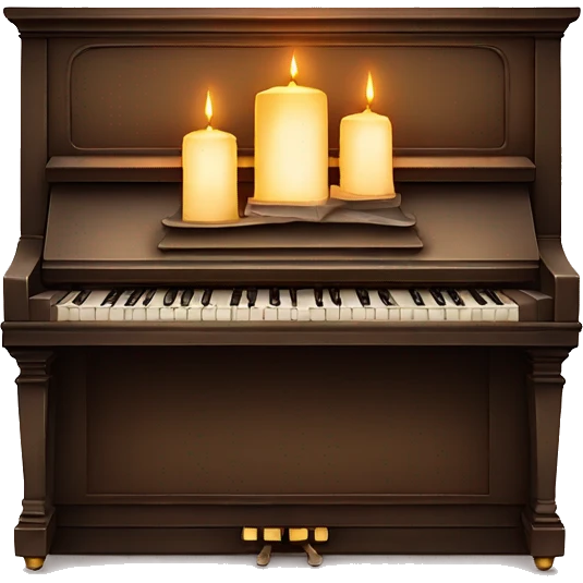 vintage piano with melted candles on top emoji