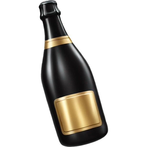 Black champagne bottle emoji