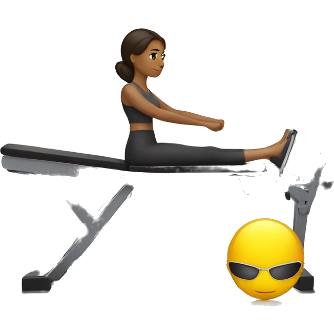 Brunette working out on pilates machine emoji