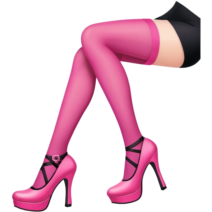 pink platform heel with leg in black stockings emoji