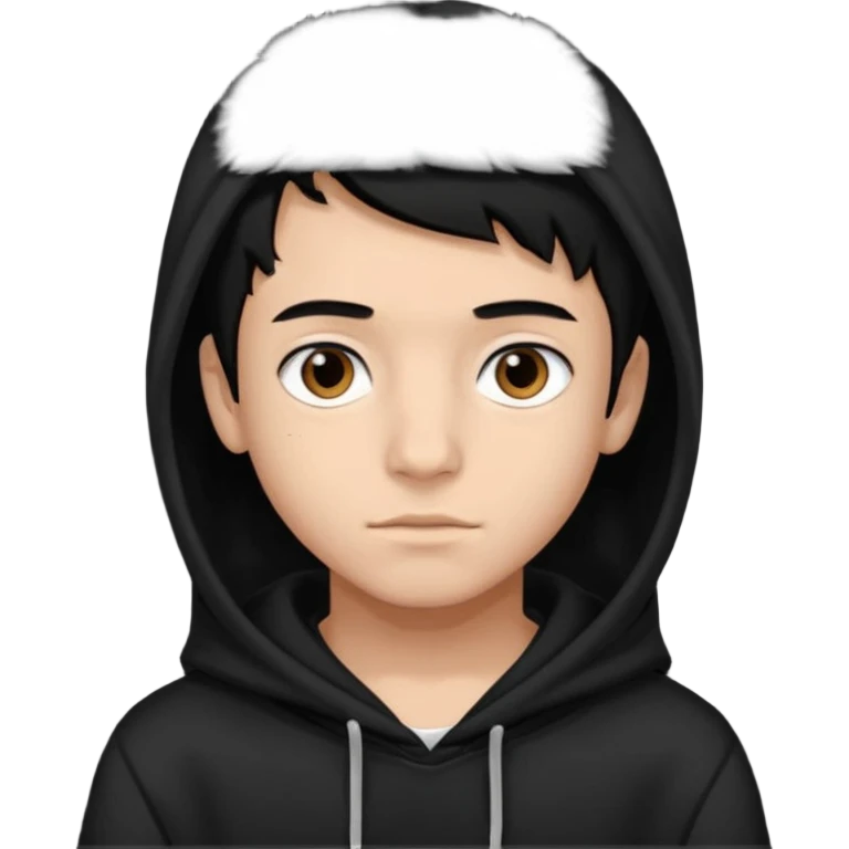 Chłopak ciemno brązowe oczy czarne włosy bluza czarna i taki bardziej żeby wyglądał na 16 latka emoji