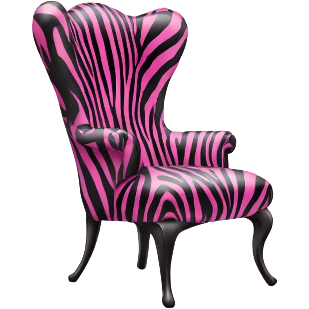 High heel shoe shaped chair in zebra and pright pink  emoji