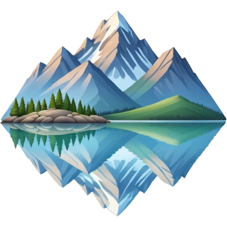 mountain lake with reflection emoji