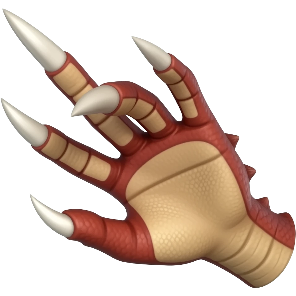 rotate the dragon hand sideways with claws swiping to attack emoji