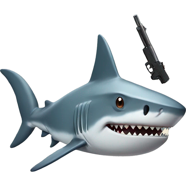 Shark with gun emoji
