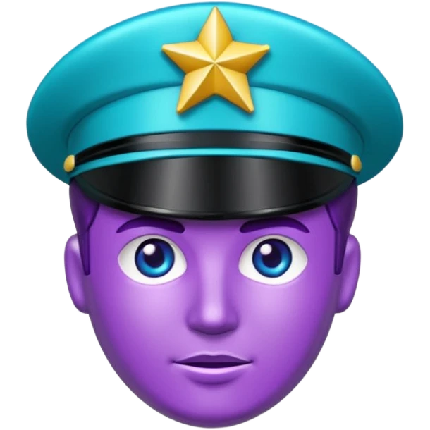 glitter purple and cian pin officer emoji