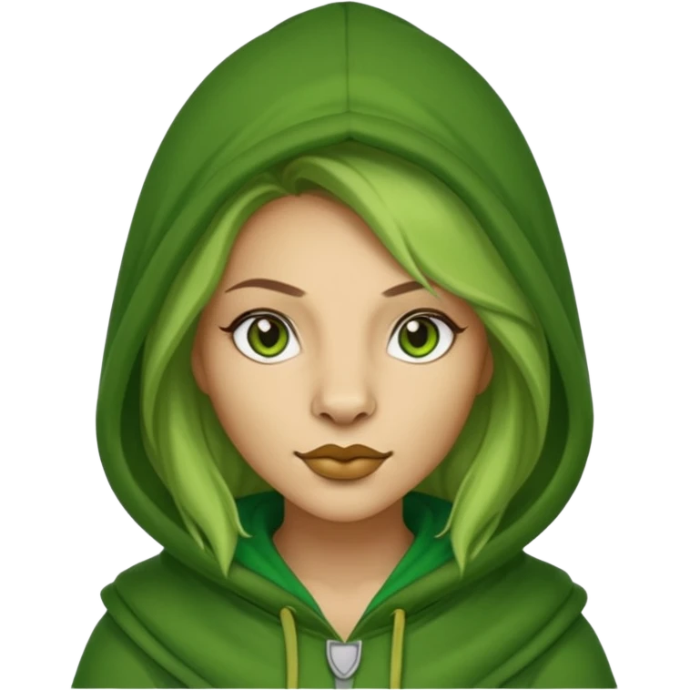 green Hooded lion woman emoji
