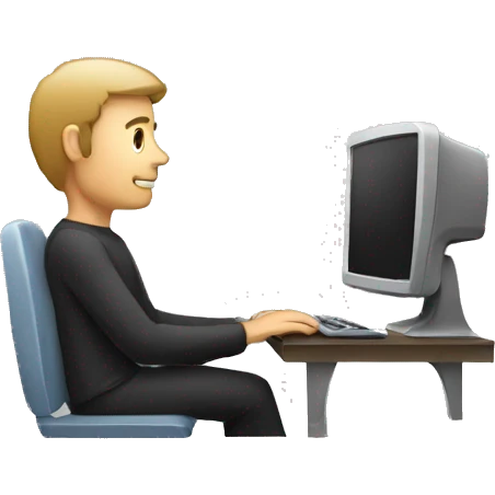 man using computer emoji