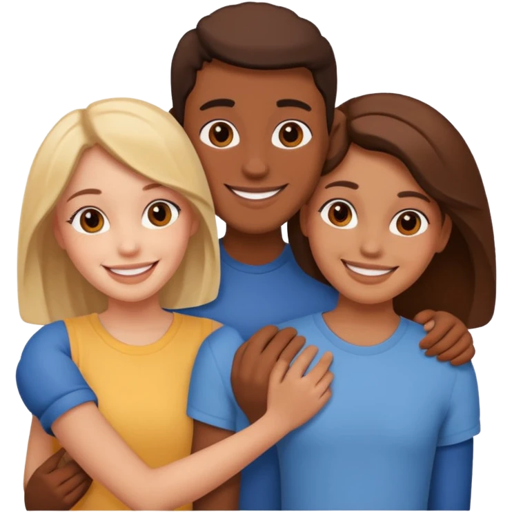 three intrelaced friends emoji