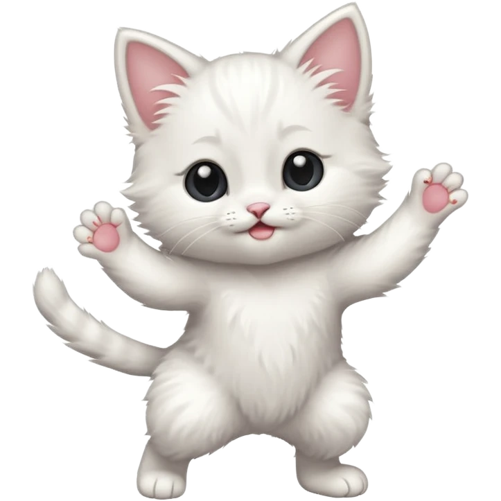 White dancing kitten  emoji