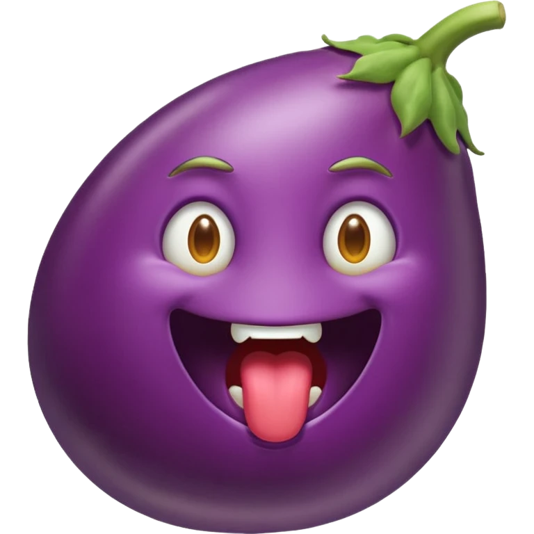 Egg plant with mouth open  emoji