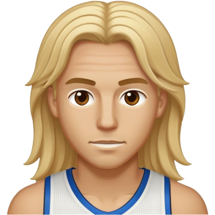 white basketball player long blonde hair emoji