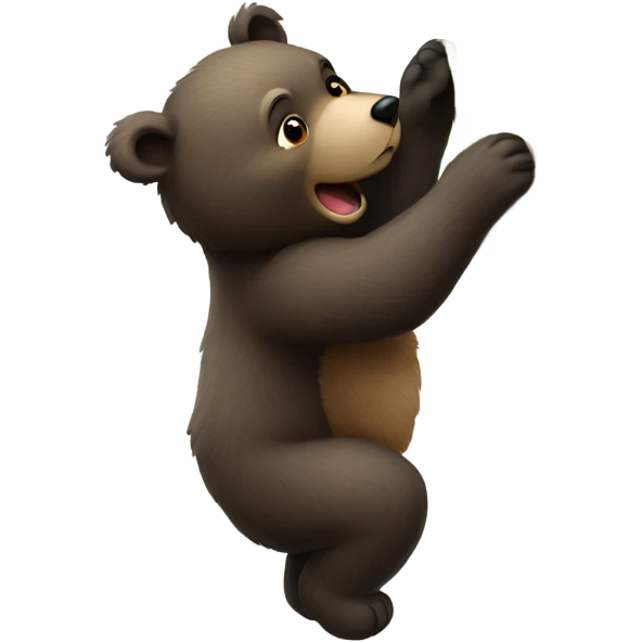 Bear cub climbing a big tree emoji