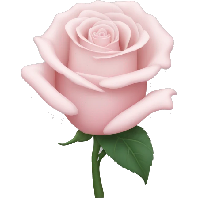 white hand holding a single pale pink rose emoji