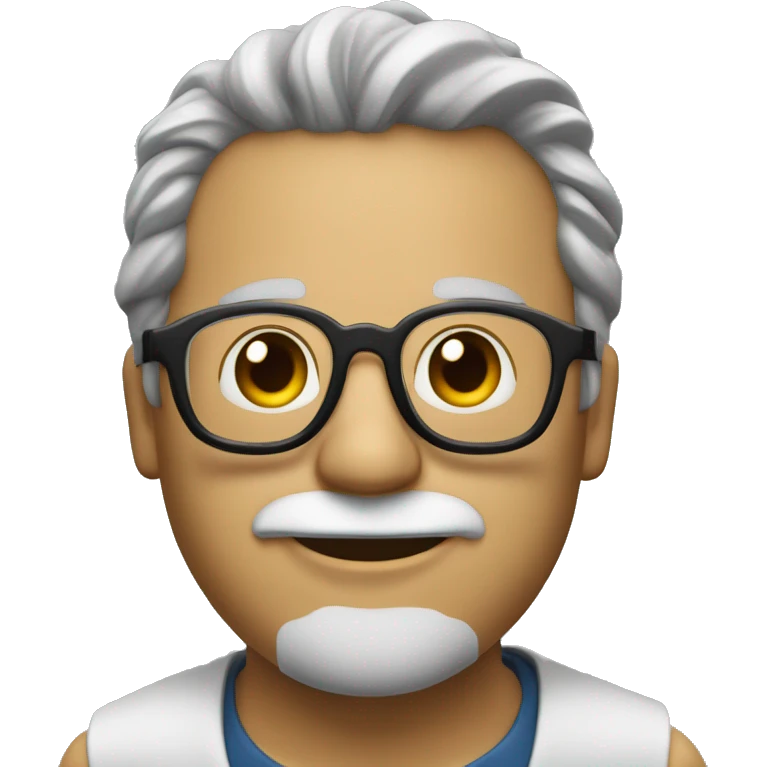 Profesor gordo, con pelo obscuro, y gafas emoji
