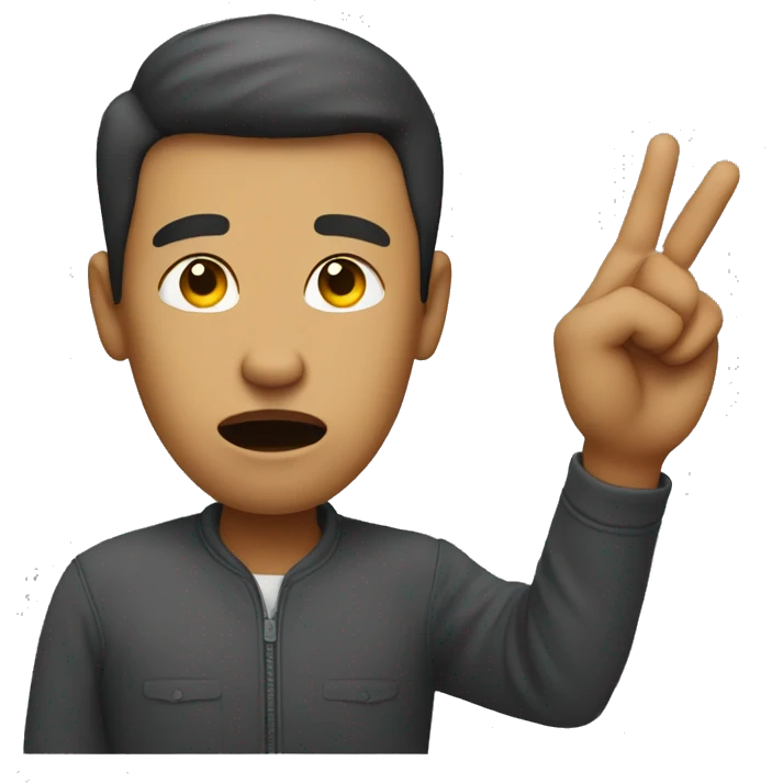 A person giving a dismissive 'nah' gesture, with a raised hand and an unimpressed facial expression emoji