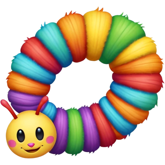 Rainbow colored catapillar emoji