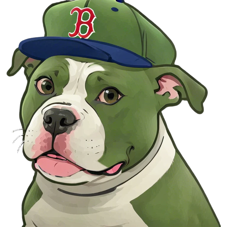 American bulldog/pit Boston Red Sox hat emoji