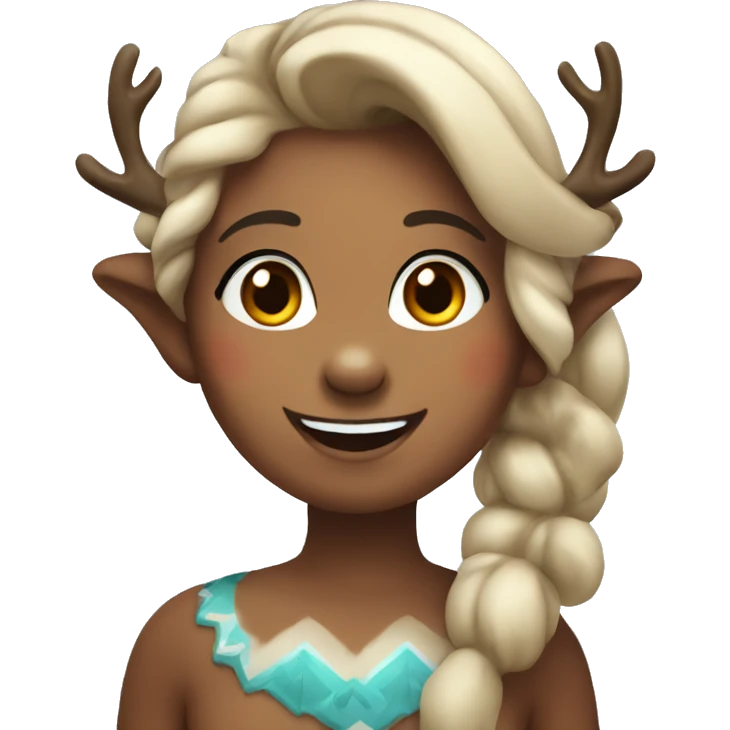 Reindeer girl happy emoji