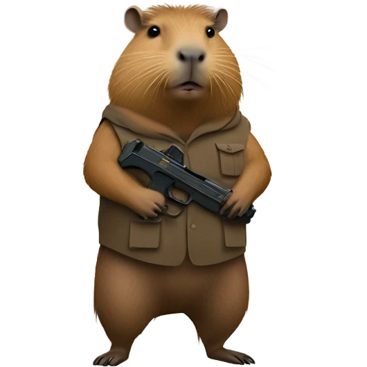 capybara holding a gun emoji