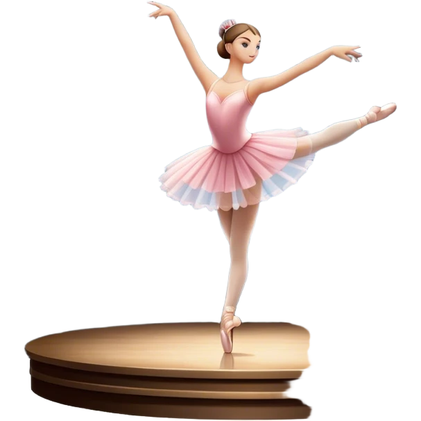 Icon for Ballet: a theater stage with silhouette of a ballerina in an elegant pose, surrounded by spotlight and stage lights. The icon should convey the grace and beauty of ballet, with focus on the dancer and the dramatic lighting. Transparent background. emoji