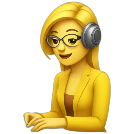 yellow woman designer-doing-wireframes-on-a-laptop emoji