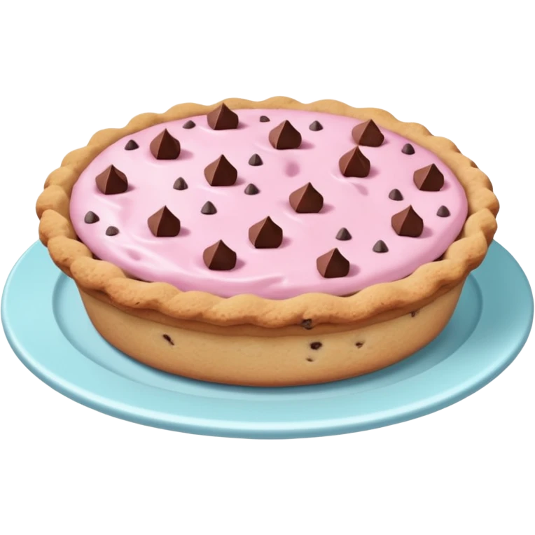 Pink pastel chocolate chip cookie pie emoji