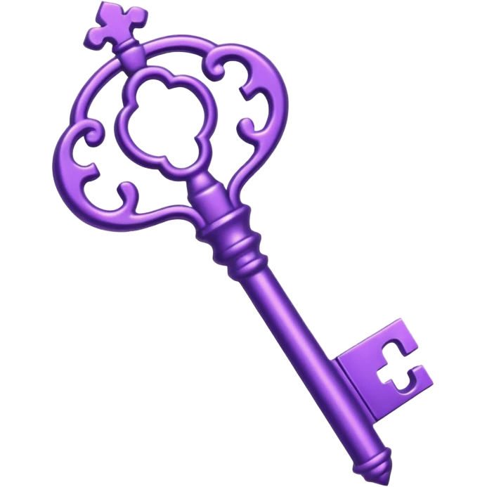 glitter purple key of castle emoji