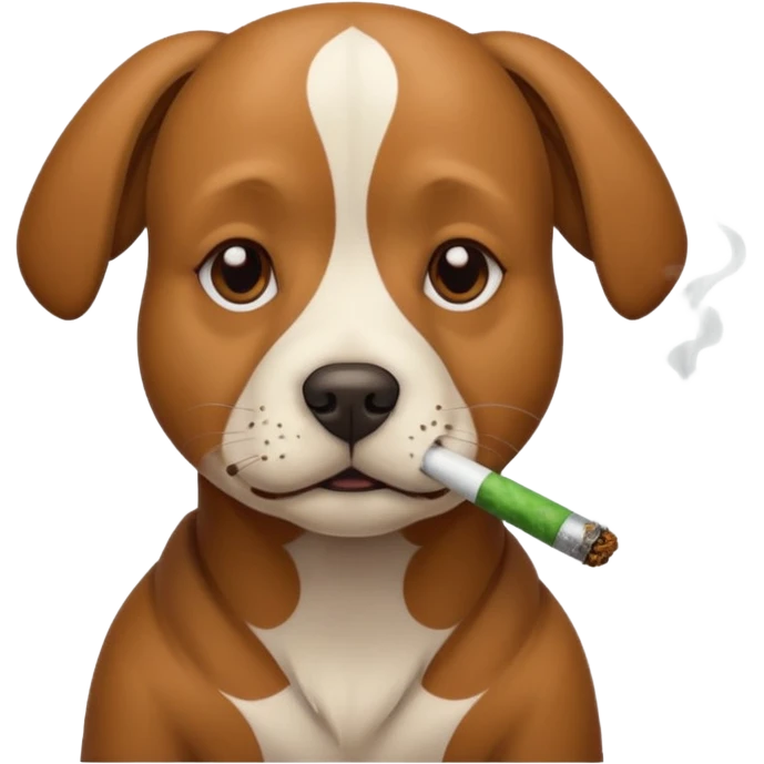 Dog smoking weed emoji
