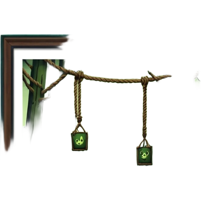 Old wold hanged in wild forest emoji