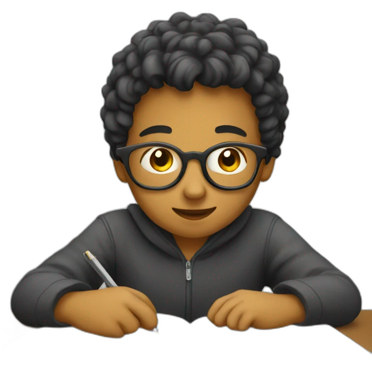Someone studying emoji