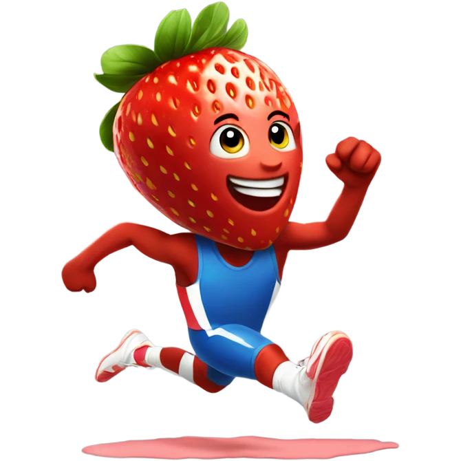 sprinting strawberry joyful  emoji