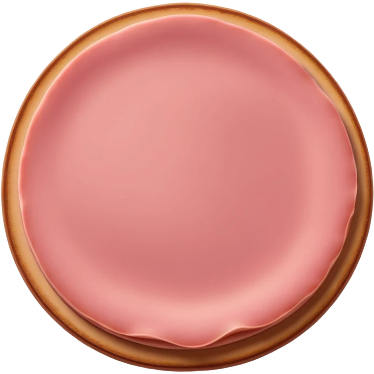 single slice of pink bologna, simple, clear emoji
