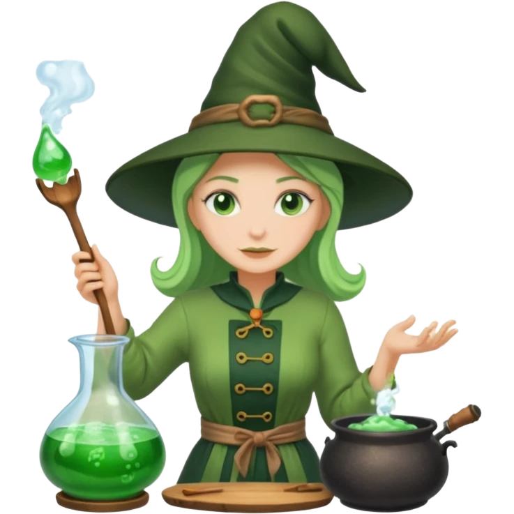 green witch cooking potion emoji