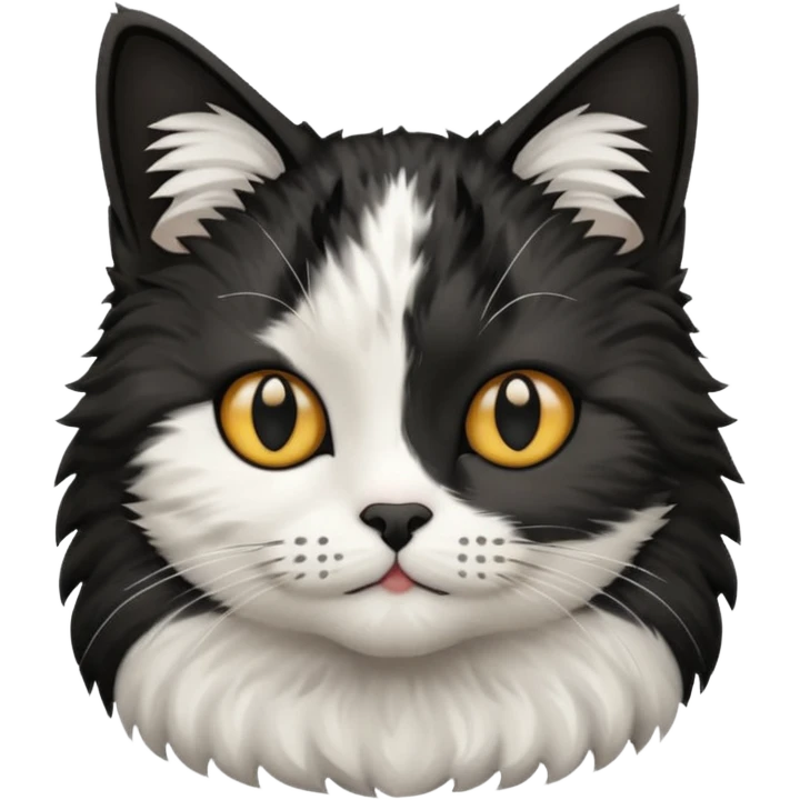 Cat black and white stain emoji