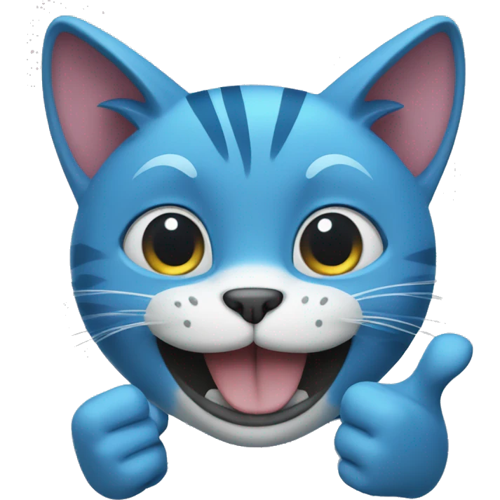 Blue cat thumbs up emoji