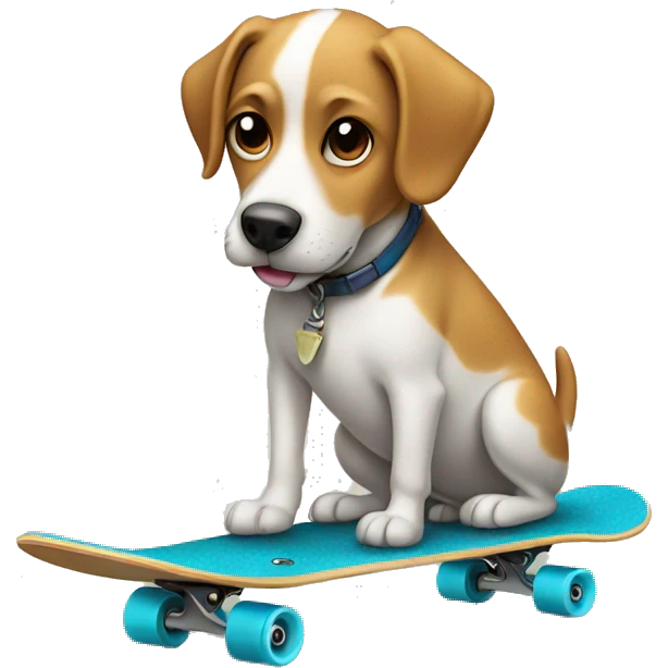 A dog with a skate board emoji