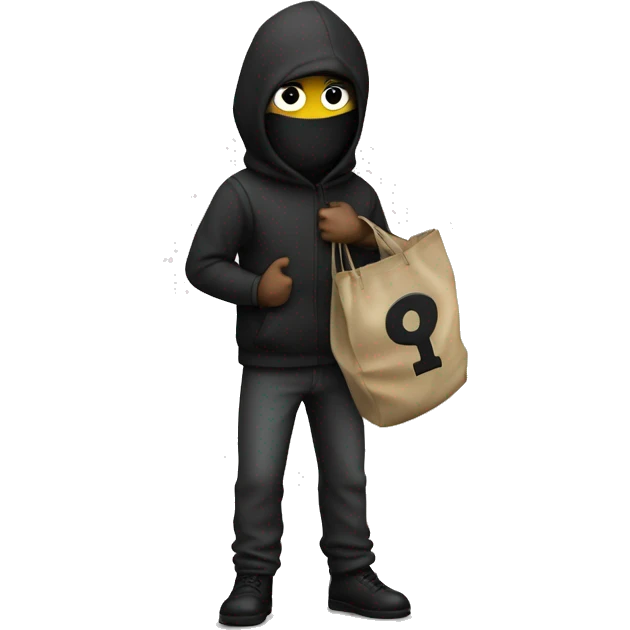 thief with a bag of money behind his back emoji