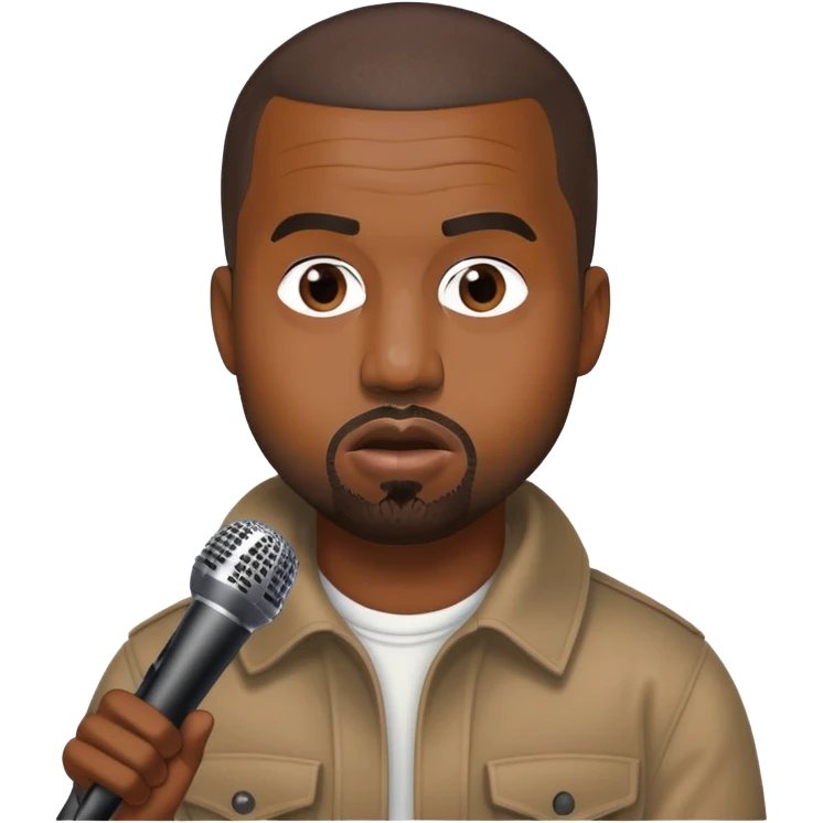 Kanye west with a microphone  emoji