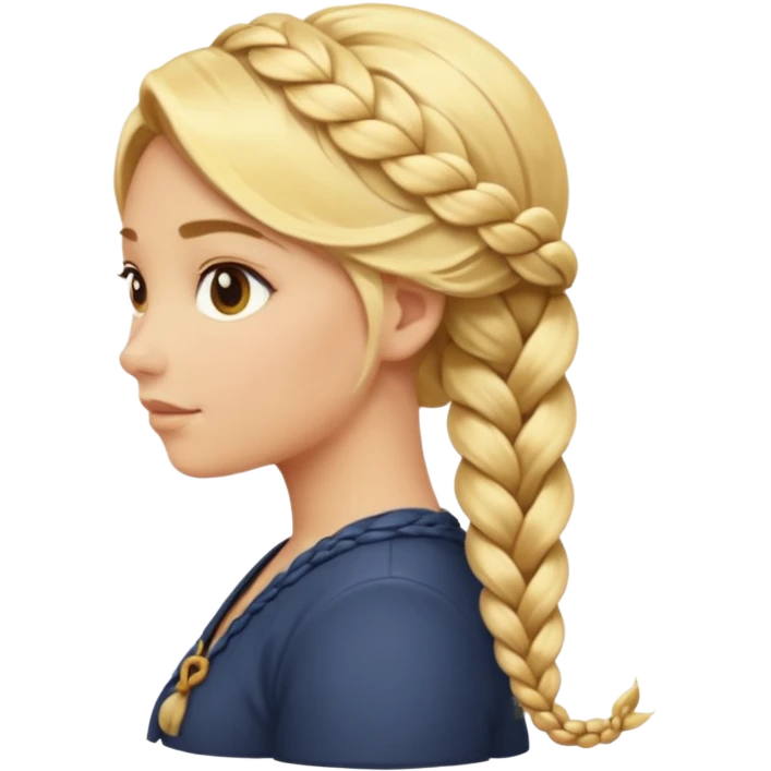 a secluded blonde piece of a hair braid emoji