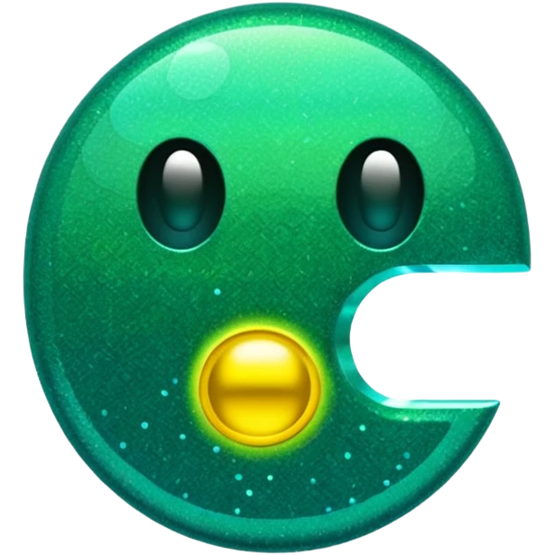 Glitter Green Pacman emoji