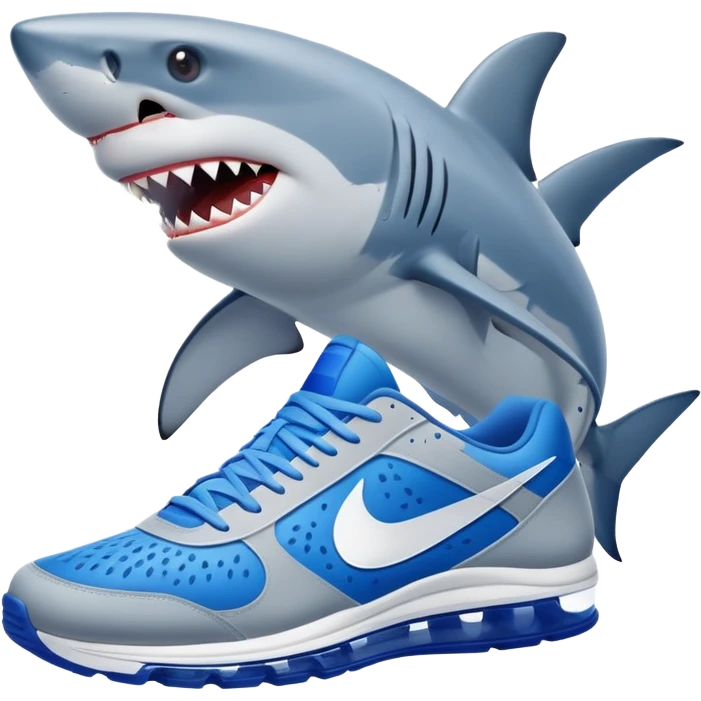 Crea a un tiburón con zapatos nike azules emoji