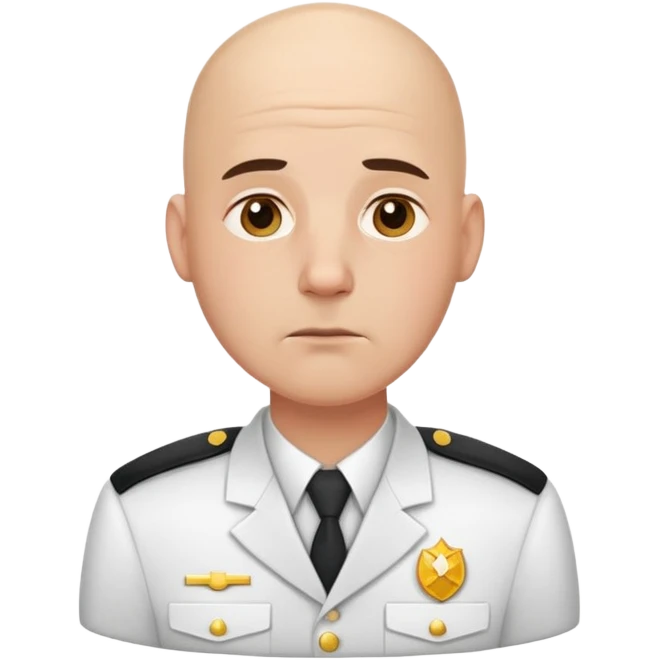 лысый в форме устал emoji