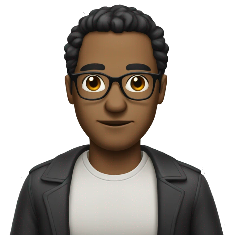 Figure an ugly man with black hair and glasses emoji