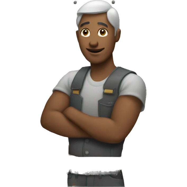 Man building a fence emoji